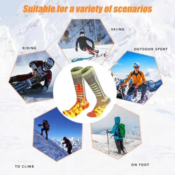 Heated Socks Thermal Winter Warm Skiing Heating Arthritis Electric Socks App Control Rechargeable Outdoor Sport Foot Warmer - Image 27