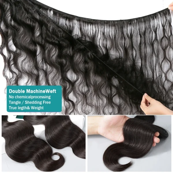Body Wave Bundles 100% Human Hair Extensions Brazilian Remy 30 Inch Water Wavy Raw Hair Bundles Virgin Double Weft Hair Weaving - Image 14