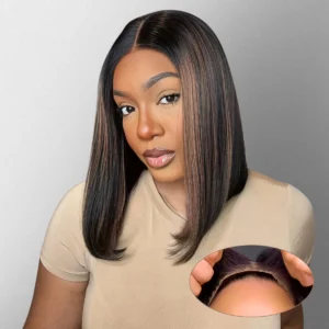 Glueless Wigs Human Hair Pre Plucked Pre Cut P1b/30 Straight Bob Wig Human Hair 5x5 Hd Lace Closure Wigs With Natural Hairline