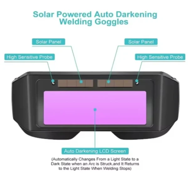 Welding Goggles Automatic Solar Automatic Darkening Safety Glasses TIG MIG MMA Welding Goggles Welder Glasses Protective Tools - Image 3