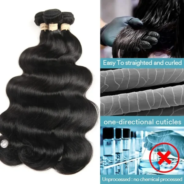 Mossily 3 4 5 Bundles 40 Inches 100% Raw Human Hair Body Wave Brazilian Remy Human Hair Bundle Extension Double Drawn Weavy - Image 10