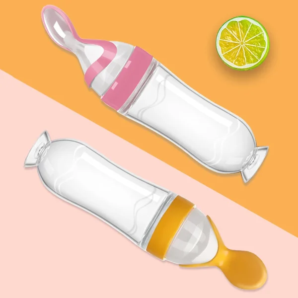 Squeezing Feeding Bottle Silicone Newborn Baby Training Rice Cereal Food Spoon Supplement Feeder Safe Useful Tableware For Kids - Image 12