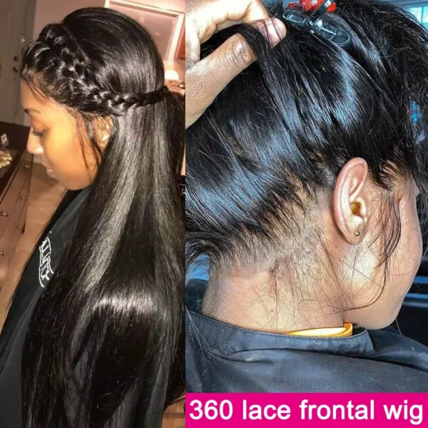 38 40 Inch 360Full Lace Human Hair Wigs Straight 13x4 13x6 HD Transparent Lace Frontal Human Hair Wigs Gift 1Bundles Human Hair - Image 3