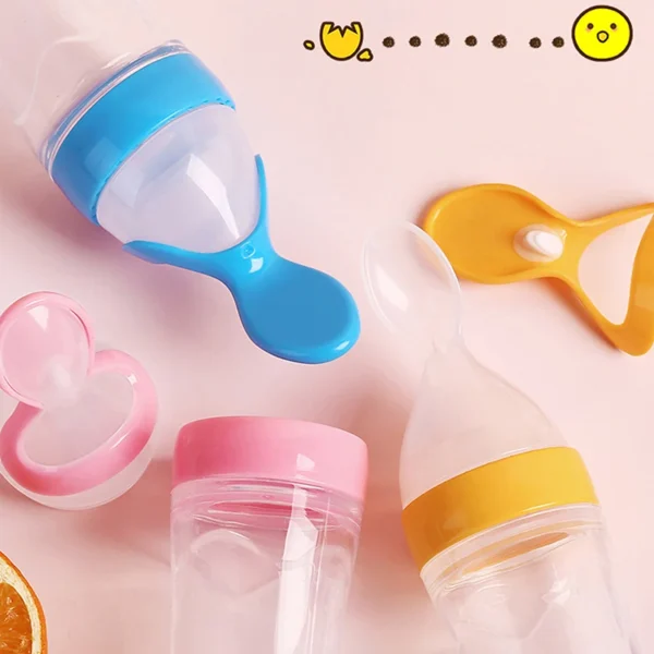 Squeezing Feeding Bottle Silicone Newborn Baby Training Rice Cereal Food Spoon Supplement Feeder Safe Useful Tableware For Kids - Image 14