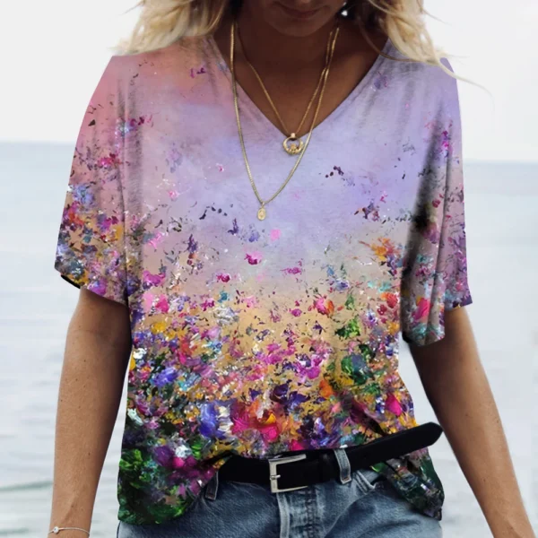 Fashion Floral Flower Graphics 3D Print T-Shirts Woman Summer T Shirt Streetwear Women's Y2K Tops Oversized Clothing Girls Tees - Image 6