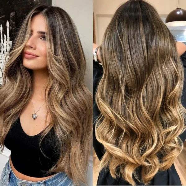 Body Wave Lace Front Wig Highlight Ash Blonde Lace Frontal Synthetic Wigs Pre Plucked Long Wavy Synthetic Lace Wig for Women - Image 16
