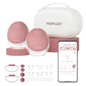 Momcozy M9 Breast Pump Hands Free Upgraded Mobile Flow, App Control with Personalized Multi-Modes & 15 Levels, 24mm