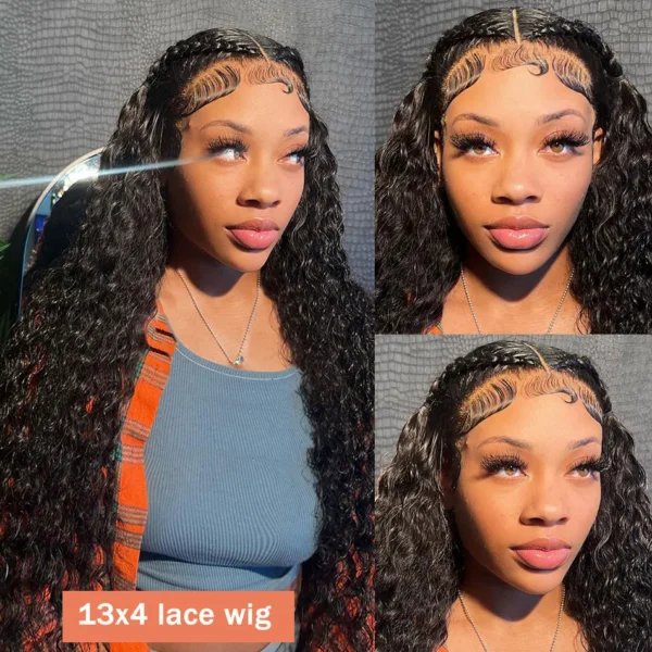 40 42 Inch Curly Lace Front Human Hair Wigs For Black Women Pre Plucked Transparent 13x4 Deep Wave Frontal Wig 13x6 Hd Lace Wig - Image 4