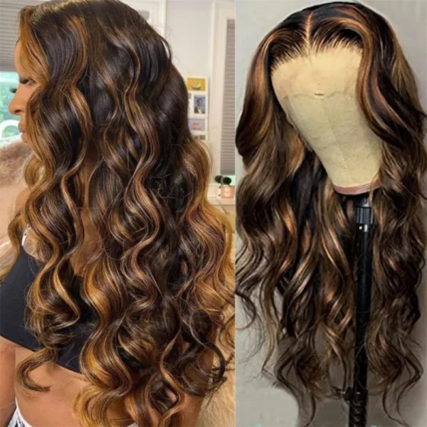 Body Wave Lace Front Wig Highlight Ash Blonde Lace Frontal Synthetic Wigs Pre Plucked Long Wavy Synthetic Lace Wig for Women - Image 25