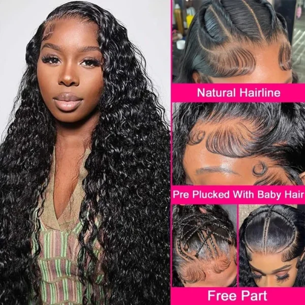 Invisi Strap HD 360 Full Lace Wig Human Hair 250 Density Precut 360 Lace Front Wig Deep Curly Glueless Wig Human Hair Wig - Image 12