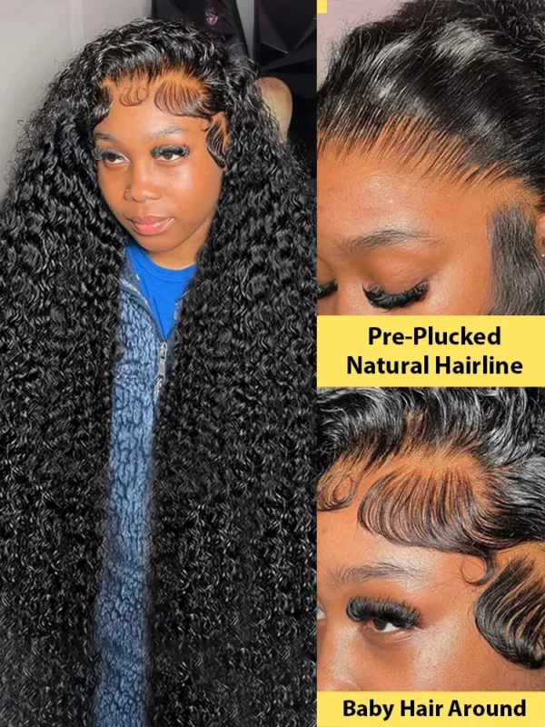 250 Density Transparent HD Human Hair Wig 30 32 40 Inch Deep Wave 13x4 Curly Lace Front 13x6 Water Wave Lace Frontal Wigs - Image 5