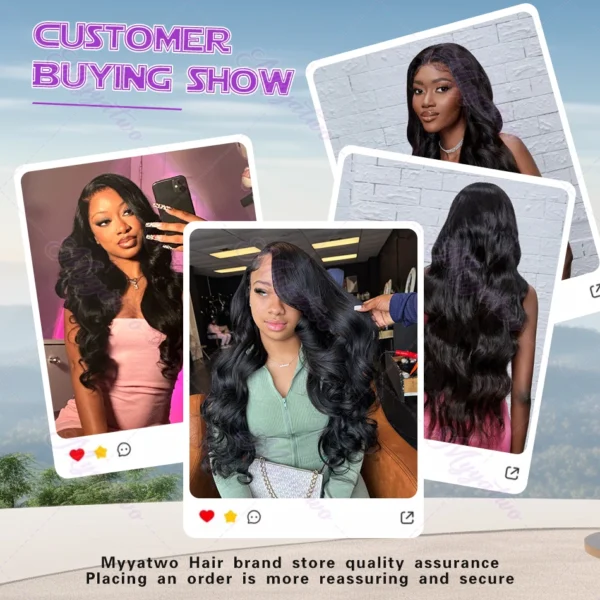 13x6 HD Transparent Body Wave Lace Frontal Human Hair Wig 30 40 Inch 13x7 Lace Front Wig 250 Density 6x6 Glueless Closure Wigs - Image 6