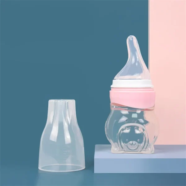 1 Pc Baby Medicine Feeder Bottle 70ml Bear Design Prevent Choking With 2 Pcs  Silicone Replacement Pacifier And Food Spoon Head - Image 10
