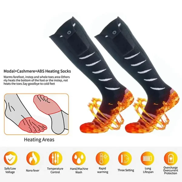 Heated Socks Thermal Winter Warm Skiing Heating Arthritis Electric Socks App Control Rechargeable Outdoor Sport Foot Warmer - Image 22