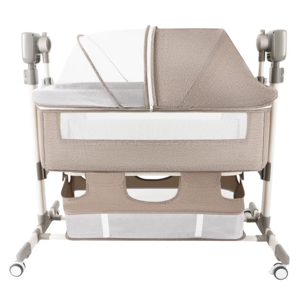 5 Gears Baby Rocking Bed Baby Crib Electric Bassinet W/ Mosquito Net Adjustable Height Nursery Bed Bluetooth Music 110V 44IBS - Image 8