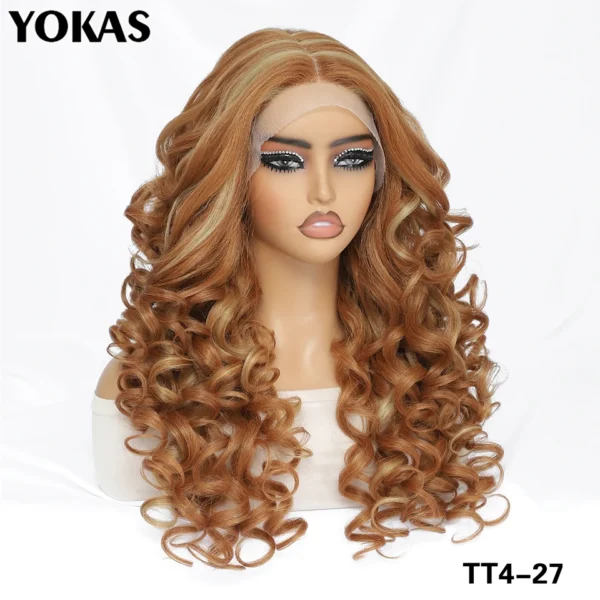 24 Inch Synthetic Lace Front Wigs For Black Women Curly Afro Lace Wigs for Afro Women Chocolate Brown Lace Front Wigs For Woman - Image 9