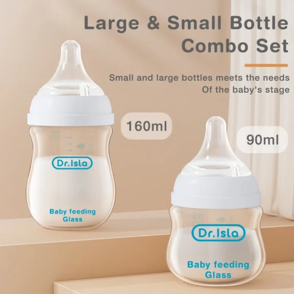 Dr.isla Glass Bottles Newborn Feeding Bottles 80ML/160ML Baby Bottle Anti-flatulence Milk Feeding Bottles Infant BPA free - Image 4