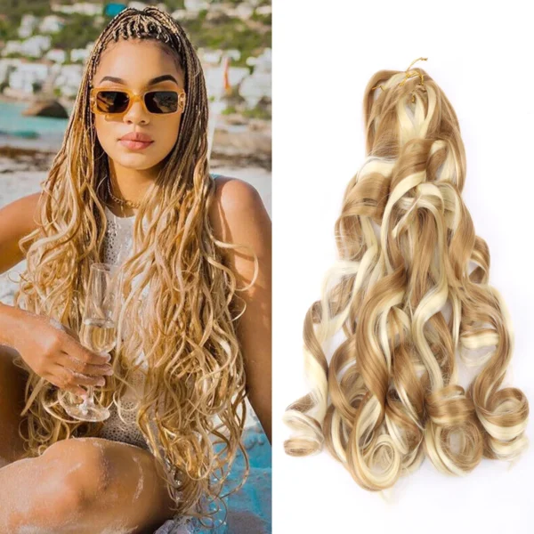 French Curly Crochet Braiding Hair Synthetic Loose Wave Ombre Braids Hair for Women  Spiral Curls Pre Stretched Hair Extensions - Image 16