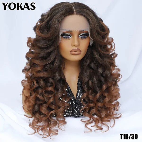 24 Inch Synthetic Lace Front Wigs For Black Women Curly Afro Lace Wigs for Afro Women Chocolate Brown Lace Front Wigs For Woman - Image 8