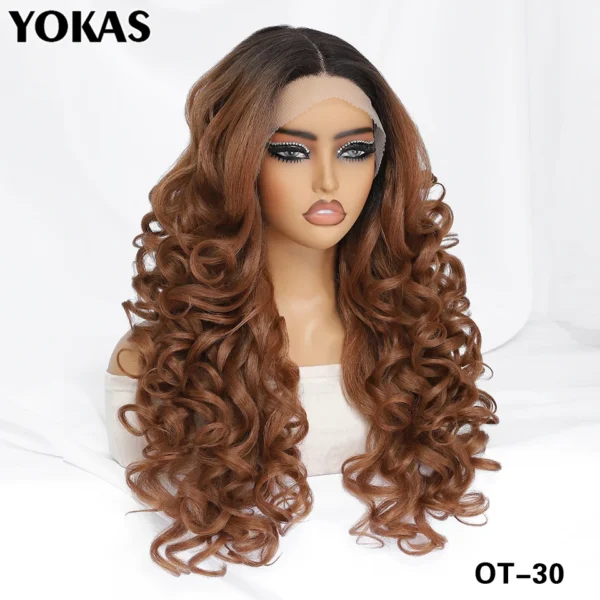 24 Inch Synthetic Lace Front Wigs For Black Women Curly Afro Lace Wigs for Afro Women Chocolate Brown Lace Front Wigs For Woman - Image 17