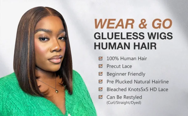 Glueless Wigs Human Hair Pre Plucked Pre Cut P1b/30 Straight Bob Wig Human Hair 5x5 Hd Lace Closure Wigs With Natural Hairline - Image 8