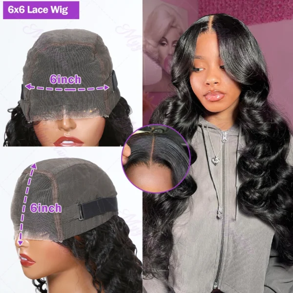 13x6 HD Transparent Body Wave Lace Frontal Human Hair Wig 30 40 Inch 13x7 Lace Front Wig 250 Density 6x6 Glueless Closure Wigs - Image 7