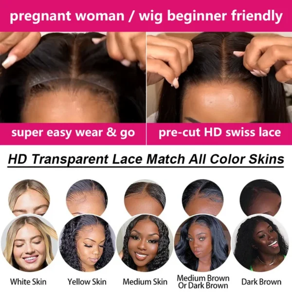 Wear Go Body Wave 5x5 6x4 Pre Cut Lace Closure Wig 13X4 13X6 Lace Front Wig Human Hair Brazilian 100% Human Hair Wigs - Image 16