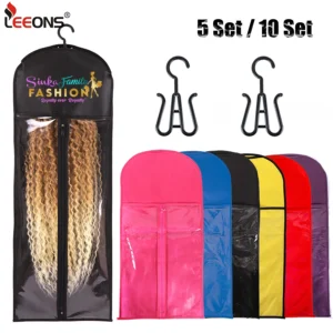 Wholesale 5/10Set Extra Long Wig Storage Bag With Hanger Portable Hanging Wig Bag With Zipper Storage Bag With Hanger For Hair
