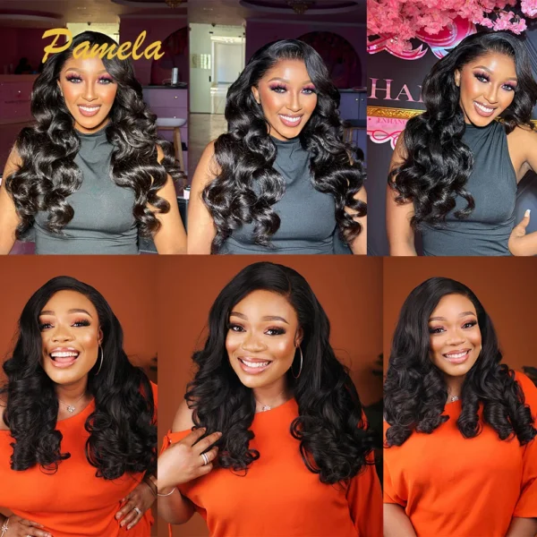 Super Double Drawn 250% Density Loose Wave 13X6 Transparent Lace Front Glueless Wig Human Princess Hair Ready To Go PrePlucked - Image 5