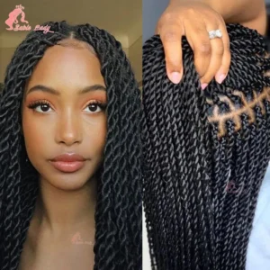 Long 36“ Synthetic Full Lace Wigs Twist Box Braided Wigs Lace Front Wig Knotless Braids Wig Black Women Cornrow Box Braided Wigs