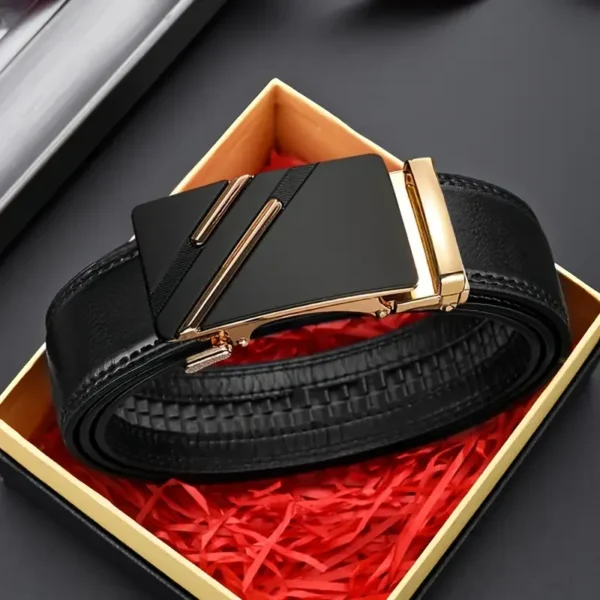 Fivela automática de metal masculino cinto de couro, cinta, marca, design de luxo, masculino - Image 7