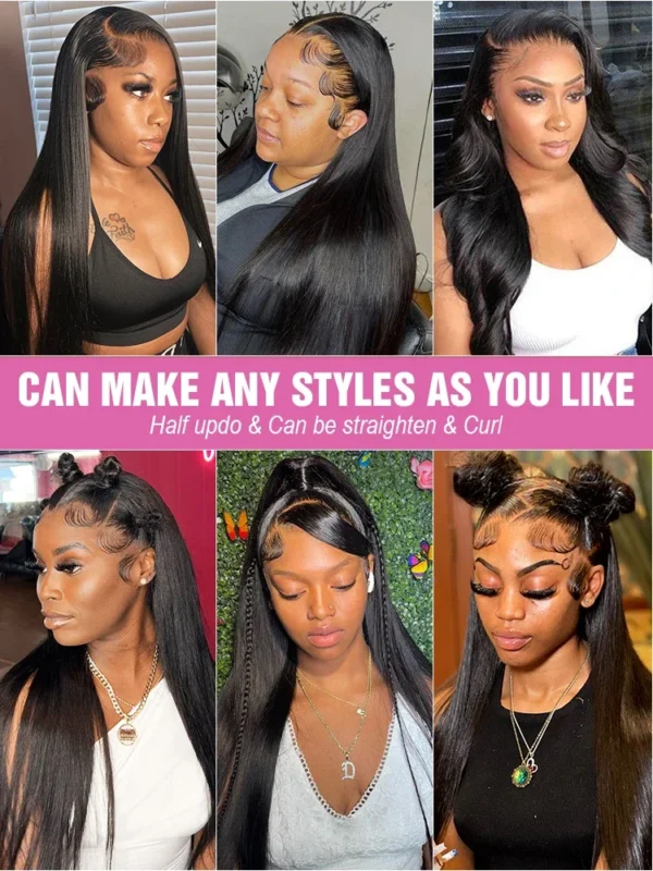 46 50 Inch 13x4 13x6 HD Transparent Bone Straight Lace Front Wigs 200 Density Brazilian Human Hair Wigs For Women - Image 10