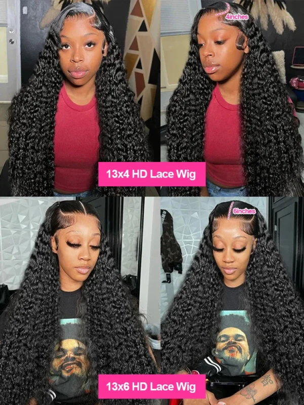 300% High Density Loose Deep Wave 40Inch 13x6 13x4 HD Lace Frontal Human Hair Wig Full Glueless Ready To Go Preplucked Curly Wig - Image 5
