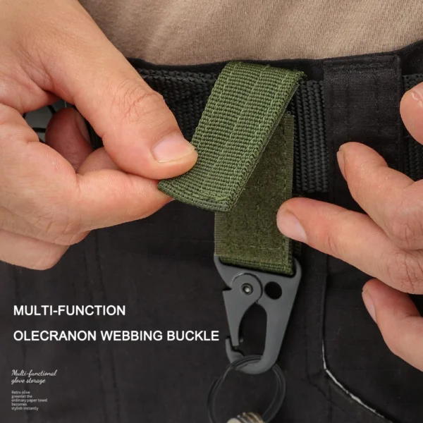 Outdoor Carabiner Keychains Camping Equipment Nylon Hook Carabiner Tactical Military Molle System Hook Belt Keychain - Image 3