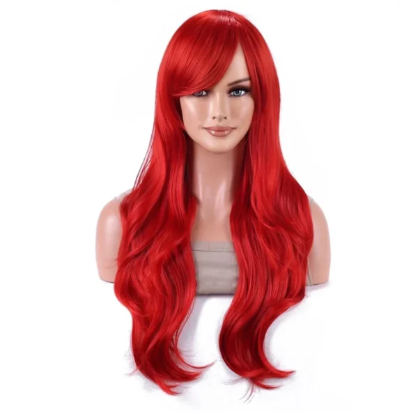 Synthetic probeauty Mermaid Wig Long Red Curly Body Wave Wig Halloween Cosplay Costume Wig for Women Fashion Wig for for Daily P - Image 6