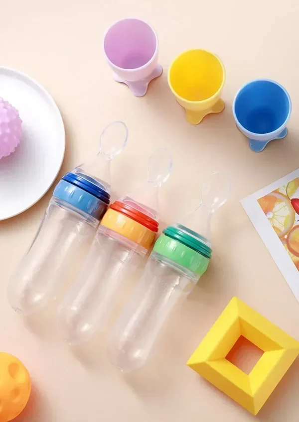 Baby Food Feeder, Silicone Baby Food Dispensing Spoon, 3 Oz Squeeze Feeding Spoons with Suction Cup for Boys Girl Kids Toddlers - Image 32