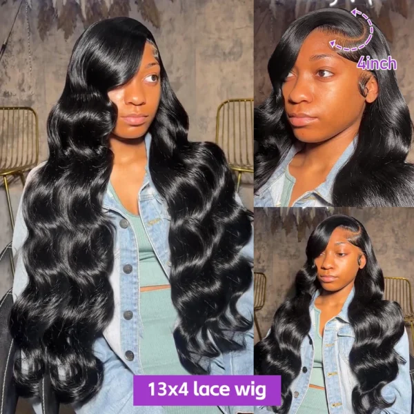 13x6 HD Transparent Body Wave Lace Frontal Human Hair Wig 30 40 Inch 13x7 Lace Front Wig 250 Density 6x6 Glueless Closure Wigs - Image 5