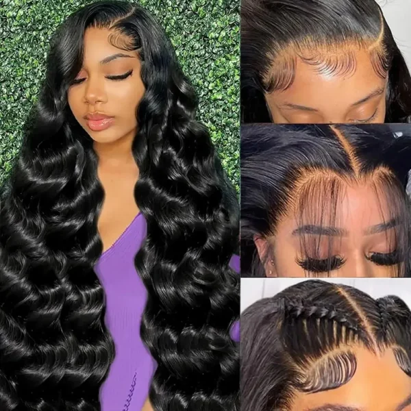 52 long inches 13x6 HD Front Wigs Transparent Lace Natural Body Wave Human Hair 200 Density  in Brazilian human hair For Women h - Image 2