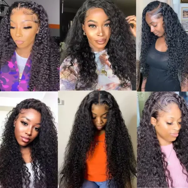 42 40 30Inch 300 Density 13x6 Hd Lace Frontal Wig Water Deep Wave Human Hair Wigs 100% Lace Curly Wigs For Black Women - Image 5