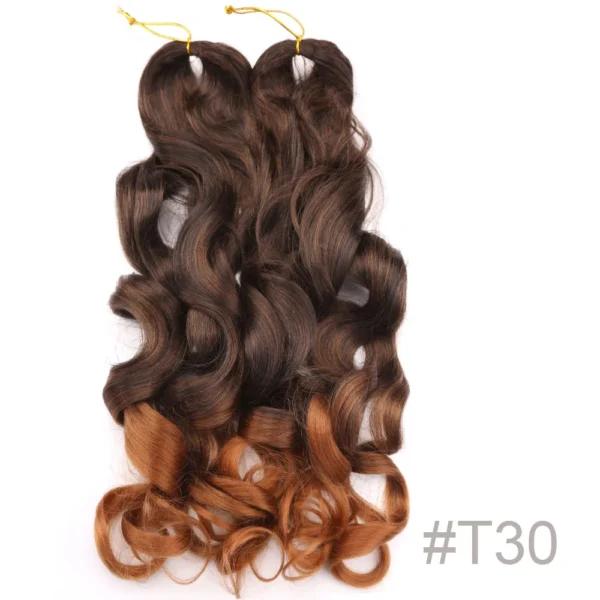 French Curly Crochet Braiding Hair Synthetic Loose Wave Ombre Braids Hair for Women  Spiral Curls Pre Stretched Hair Extensions - Image 38