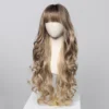 Loose Body Wave Synthetic Wigs Long Brown Blonde Ombre Wig with Bangs Wave Curl Wigs for Black Women Heat Resistant Daily Party - Image 18
