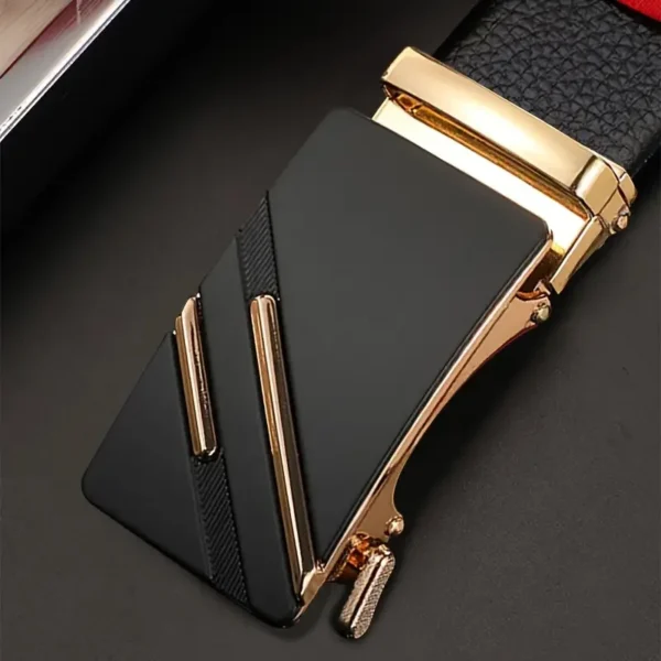 Fivela automática de metal masculino cinto de couro, cinta, marca, design de luxo, masculino - Image 8