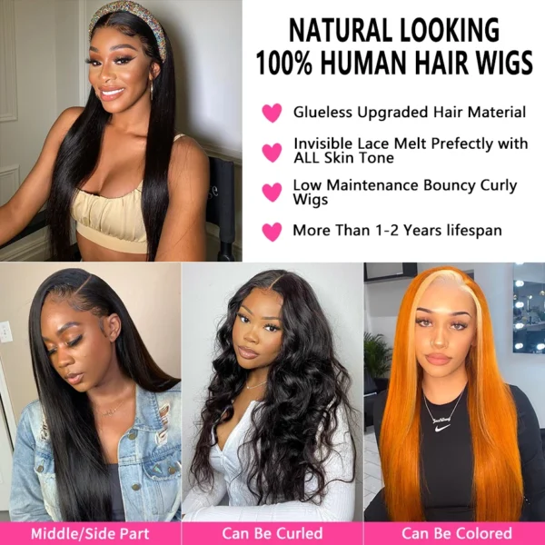 30 40 Inch Straight HD Lace Front Wig Brazilian Cheap Frontal pre plucked Bob Wigs For Women Choice Human Hair 250 Density - Image 5
