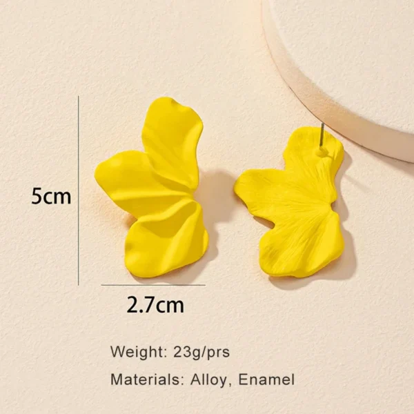 Metal Flower Post Earrings For Women Multi Color Enamel Petal Fashion Jewelry Trendy New Styles Hot Holiday Accessories 2023705 - Image 12