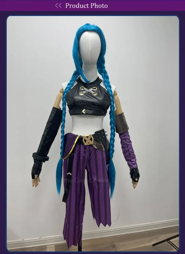 Anime Game LOL Arcane Cosplay Costume Crit Loli Jinx Cosplay Loose Cannon Cosplay Outfit Shoes Wig Sexy Women Carnival Costume - Image 14