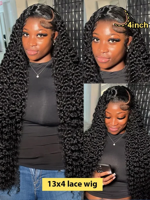 250 Density Transparent HD Human Hair Wig 30 32 40 Inch Deep Wave 13x4 Curly Lace Front 13x6 Water Wave Lace Frontal Wigs - Image 2