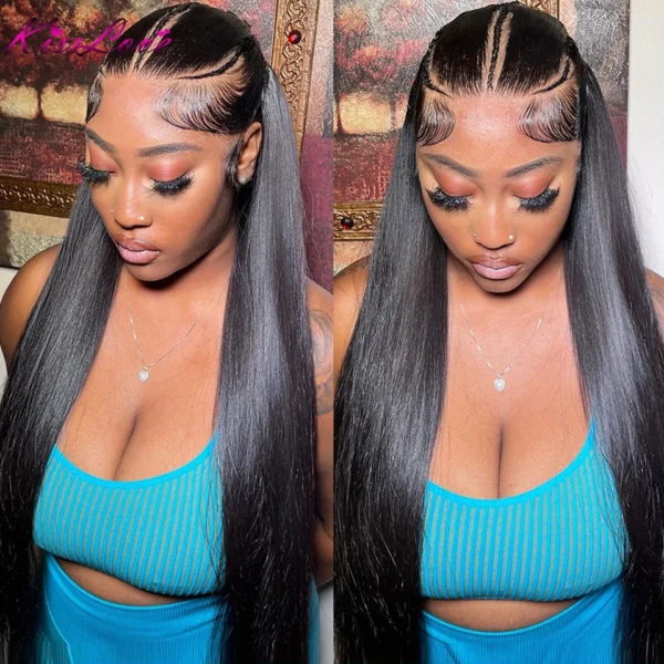 KissLove Straight Pre Braided Lace Front Wig Ready To Go Wigs Invisible HD Lace Frontal Wig Human Hair Pre Everything Done Wigs - Image 7