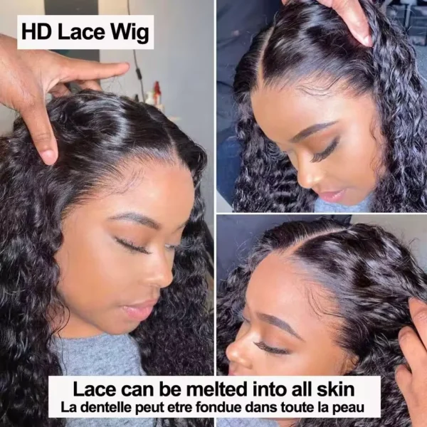 42 40 30Inch 300 Density 13x6 Hd Lace Frontal Wig Water Deep Wave Human Hair Wigs 100% Lace Curly Wigs For Black Women - Image 4