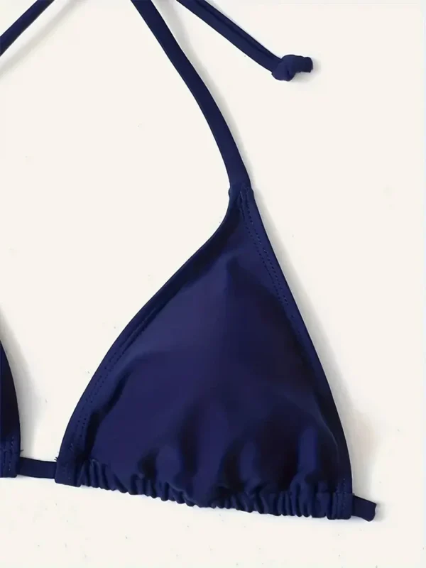 Swimwear Thong Bikini Set Sexy New Navy Blue Swimsuits Woman Sexy Bathing Suits Bikinis Triangle Bandage Female Beachwear - Image 2