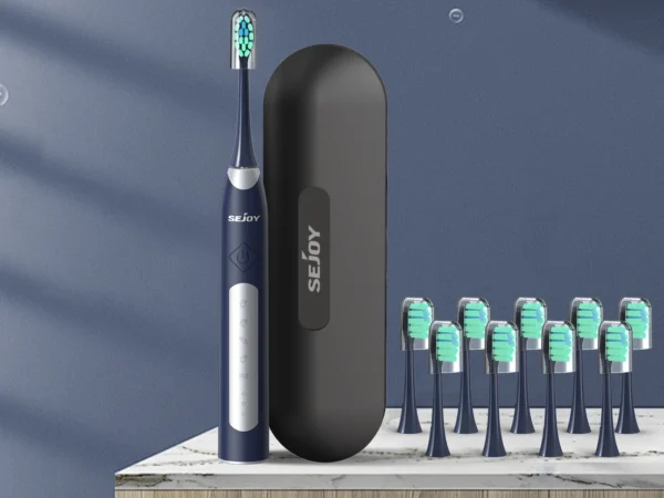 Sejoy Sonic Electric Toothbrush For Adults Tooth Deep Clean 10 Brush Heads Travel Case Built in Smart Timer Sonic Toothbrush - Image 9